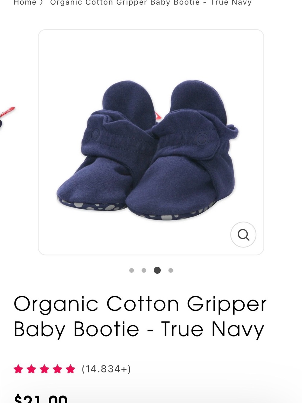 Zutano Navy and Cream Non-Slip Baby Walker Socks- 2 pairs - Picture 3 of 4